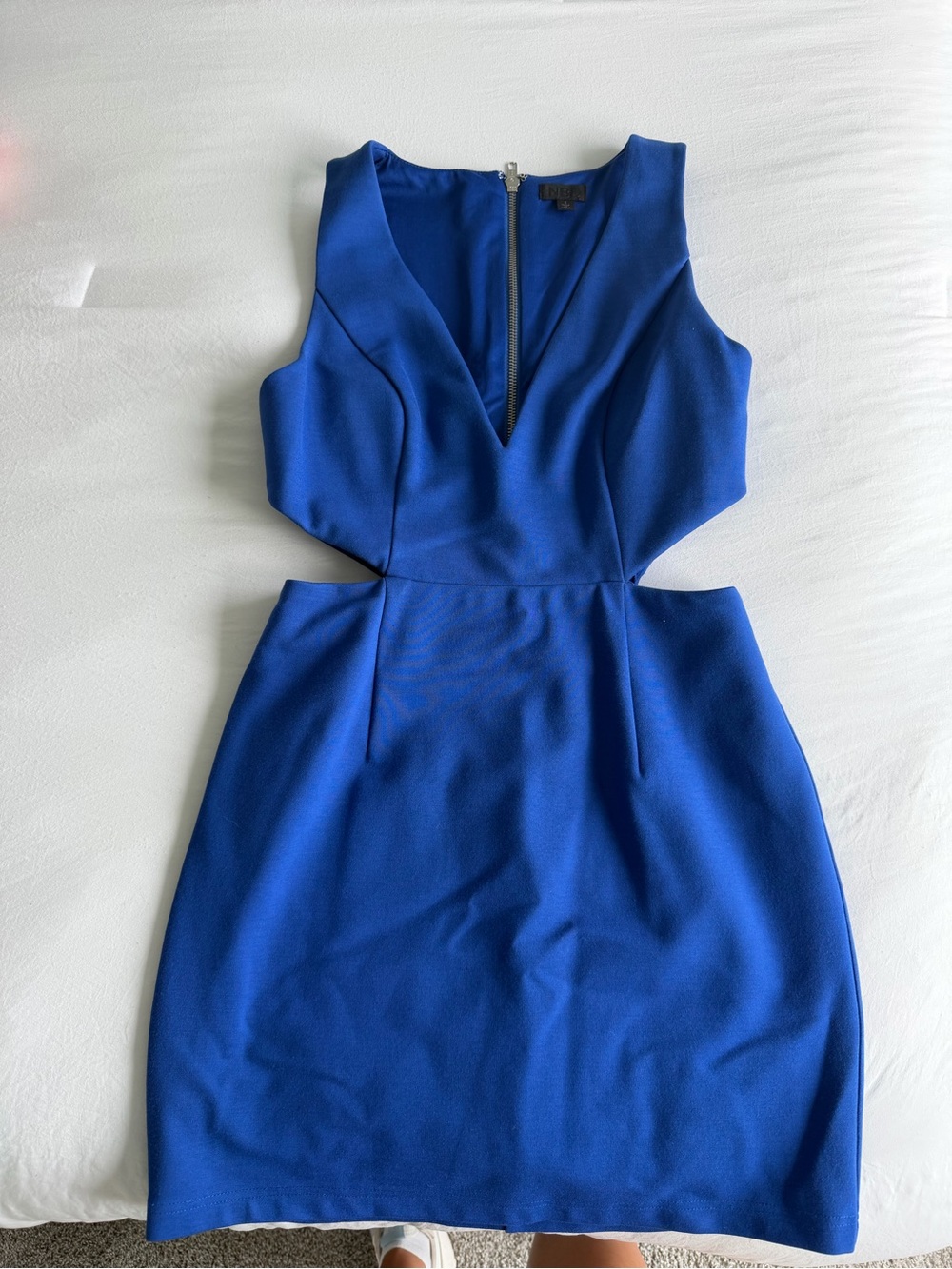 NBD Royal Blue V-Neck Cutout Sheath Dress